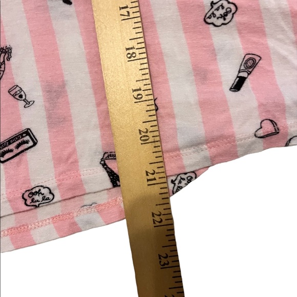 Betsey Johnson pink and white striped pajama set from early 2000’s size small - Picture 5 of 10